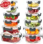 12-Pack Glass Food Storage Containers, Airtight Leakproof, BPA-Free, Meal Prep &