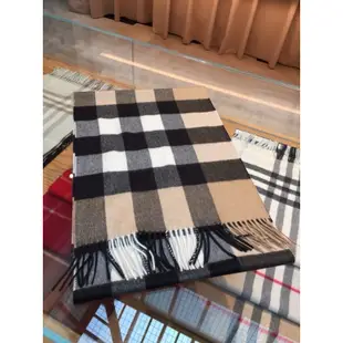 *minicrew品牌好物*Burberry 經典格紋喀什米爾羊毛圍巾