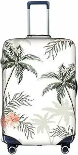 [FSCEV] Tropical Palm Trees Trolley Suitcase Protective Cover Business Travel Luggage Protector Fashion 18-32 Inches, White, L