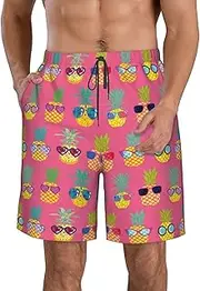 [Keiutexe] Mens Swim Trunks Quick Dry Board Shorts with Mesh Lining Beach Swimwear Bathing Suits with Pockets