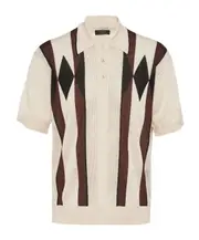 Argyle knit cashmere polo shirt IT52,IT50 snow White
