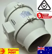 150mm Inline Exhaust Fan 2 Speed SAA Approved POWERFUL SILENT AIR EXTRACTION