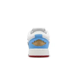 【NIKE 耐吉】Air Jordan 1 Low SE GS 大童鞋 女鞋 白 藍 紅 漸層 AJ1(FN8895-141)