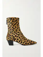[Aquazzura] Aquazzura - Saint Honoré 45 Cheetah-print Calf Hair Ankle Boots - Leopard print - IT40 IT 40 Animal print
