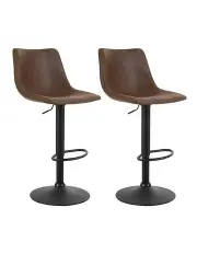 [Artiss] Kitchen Bar Stools x2 in Brown Black