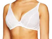 AUBADE DESIGNER L'ODALISQUE SHEER WHITE FLORAL LACE BRA 34B NWT MSRP $149 HG12