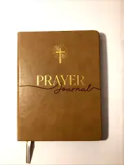 Brown Faux Leather Prayer Journal – 180-Day Scripture & Devotional Notebook
