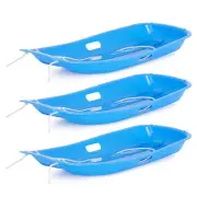 Slippery Racer Downhill Sprinter Kids Plastic Toboggan Snow Sled, Blue (3 Pack)