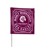 NRL Square Flag - Manly Sea Eagles - Supporter Flag With Pole - 70 x 70cm