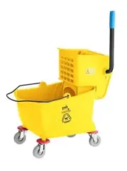 26 QT Yellow Space Saving Combo Mop Bucket and Side Press Wringer Lavex