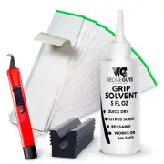 Golf Club GRIP KIT 8 Tape Strips (2x10), Solvent, Vise Clamp and Hook Blade