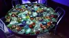 Mix Agate Coffee Table, Round Agate Geode Center Table, Living Room Decor