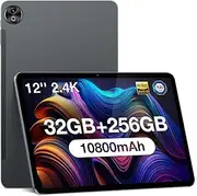 DOOG T20 Ultra Tablets 12 inch Android 13 Tablet, 32GB+256GB ROM/2TB TF, 2.4K Tablet, 2.2GHz G99 Octa-core, 10800mAh Battery, Android Tablet with Sim Card Slot, 2.4G/5G WiFi,Grey