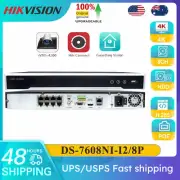 Hikvision 4K 12MP 8CH 8PoE NVR DS-7608NI-I2/8P 2SATA Network Video Recorder CCTV