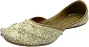 [Step n Style] Women’s Handmade Punjabi Jutti - Indian Wedding Sandals & Comfortable Flat Mojari Shoes