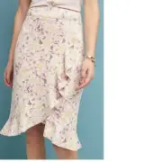 $120 new Anthropologie Skye Ruffled floral Skirt size 0
