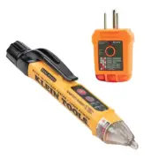 2-Piece Non-Contact Voltage & GFCI Outlet Tester Set with Laser Pointer