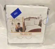 Harry Potter Full Sheet Set Eyeglasses Print 4 Pieces Flat, Fitted, 2 Pillowcase