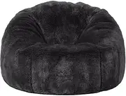 Bean Bag Chairs for Adults Kids(no Filler),2.3-5ft Fluffy Fur Pouf Sofa Cover Bean Bag Chair Couch Beanbag Ottoman Relax Lounge Futon Puff (Color : Dark Grey, Size : 3.3ft-D100cm-cover)