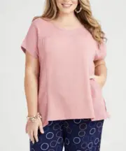T S Taking Shape Plus size XL 24 cotton breezy days Panel top NWT