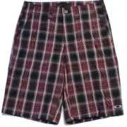 Oakley Fresher Shorts Size 32 M Black Red Mens Casual Striped Golf Walkshorts