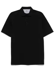 [Brunello Cucinelli] cotton polo shirt L Black