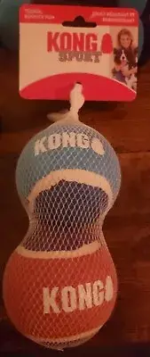 Kong Sport Signature Large 2pk Tennis Balls Dog Fetch Toy