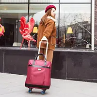 在飛比找樂天市場購物網優惠-拉桿旅行包萬向輪女手提大容量登機箱防水短途旅游韓版輕便行李袋