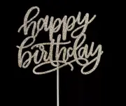 Happy Birthday Glitter Cake Topper Birthday Decorations Ideas Birthday Topper