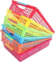DOITOOL Plastic Desktop Paper Storage Basket Mesh Storage Basket Lid School Supplies Organizer
