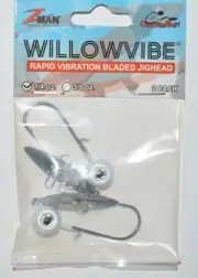 zman z-man willowvibe 1/4oz pearl white silver vibration bladed jighead