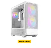 Antec NX416 Mesh White ATX. USB-C x1, USB 3.0 x. 2x ARGB 160mm + 1x ARGB 120mm Fans. LED PWM Controller. SSD Storage, Cable Routing, Gaming Case NX416L White