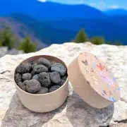 Set of 100 Unique Natural Lava Stones from Madeira – Volcanic Pebbles, Gift Box