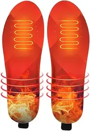 Heated Boot Insoles - USB Rechargeable Electric Heated Insoles for Women Men,Women & Men Cuttable Heated Boot Insoles with 3 Heating Levels for Camping Hiking