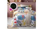 Happy Kids Seaside Glow in the Dark Quilt Cover Set Double