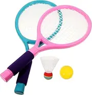 1 Set Outdoor Tennis Racket Set with Rackets Balls Safe Durable for Boys for Beach and Leisure Activities Lightweight Sports for Fun Family Play Random Color