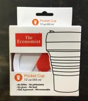 Economist Collapsible Pocket Cup 12oz the camping hiking drinking glass silicone
