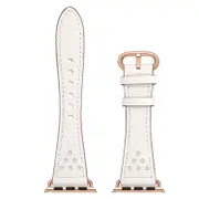For Apple Watch Series 5 & 4 40mm / 3 & 2 & 1 38mm Genuine Leather Strap Watchband(White)