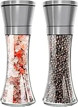 2 Pack Salt and Pepper Grinder Set - Stainless Steel Refillable Salt & Peppercorn Shakers