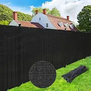 UPGRADE Fence Privacy Screen Fence 4' x 50' Shade Cover with Brass Grommets Heavy Duty Pefect for Outdoor Back Yard - Black