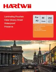 60 Sheets A3 Heat Laminated Pouches Thick Film 250 Micron (125x2) Hartwii