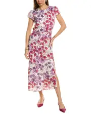 Reiss Livia Print Split Midi Dress