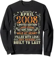 [X.Style] Retro Vintage 15th Birthday April 2008 Limited Edition Sweatshirt ds1333 Sweater (S) Black