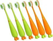Healeved Ergonomic Boys and Girls Toothbrush 6 Pack Soft Bristle Brush for Children's Oral Health