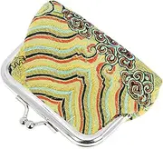 [WOFASHPURET] Traditional Chinese Embroidery Coin Purse Compact Change Bag Sea Wave Pattern