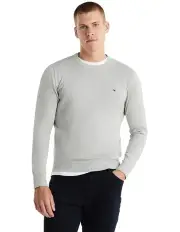[Tommy Hilfiger] Essential Cotton Crew Neck Knit in Grey