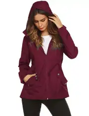 ZHENWEI Trip Rain JacketWomen Switchback Backpacking Mesh Lined Rain CoatWine...
