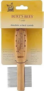 Burts Bees for Cats Double Sided Comb | Cat Comb Removes Fleas, Tangles and Matted Fur | Cat Comb for Matted Hair