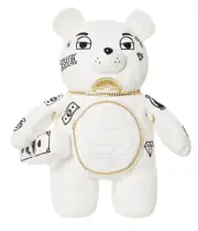 SPRAYGROUND RIVIERA LE BLANC GOLD CHAIN MONEYBEAR TEDDYBEAR BACKPACK -Limited Ed