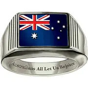 Australians Rejoice Patriotic Sterling Silver Men's Ring